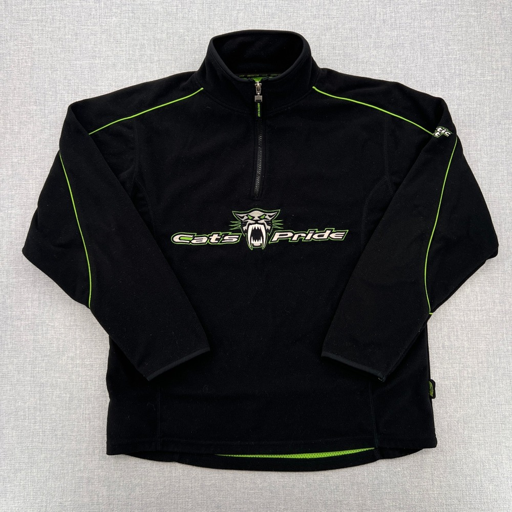 Arctic‎ Cat Arcticwear Cats Pride Fleece Pullover Quarter Zip Men Medium Black
